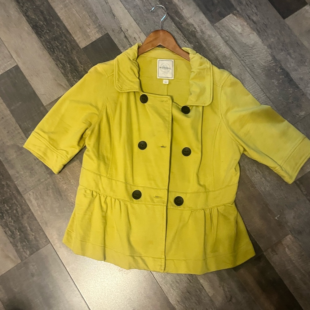Yellow Double-Breasted Women's Jacket